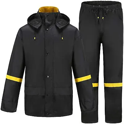 Ourcan Rain Suits For Men Classic Rain Gear Waterproof Rain Coats Hooded Man's R • $100.32