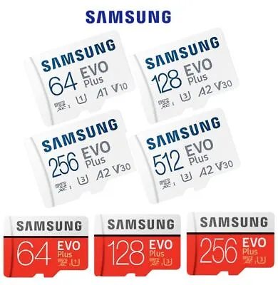 SAMSUNG 64GB 128GB 256GB 512GB Micro SD SDHC Memory Card Lot C10 EVO PLUS A1 • $2.74