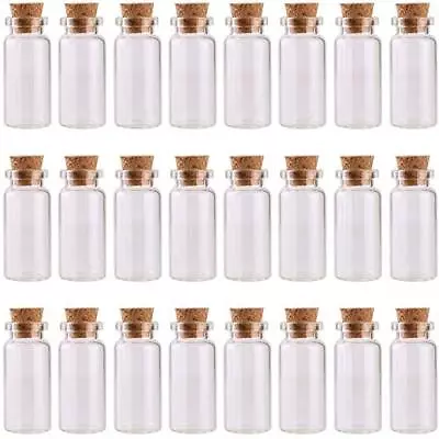 24pcs 10ml Glass Bottles Cork Stoppers Diy Decoration Mini Glass Vials Cork Mess • $14.45