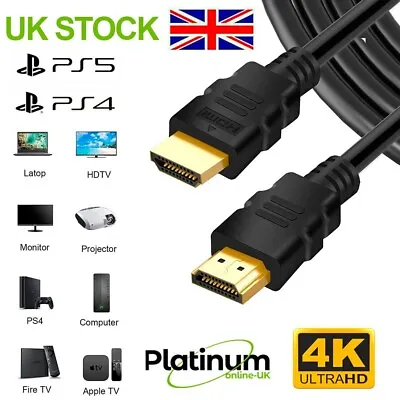 £2.95 • Buy Premium 4k Hdmi Cable 2.0 High Speed Gold Plated Lead 2160p 3d Hdtv Ultra Uhd