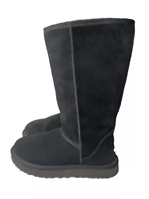 UGG Classic Tall II Boots Black Suede Women's Size 6 Retail $200 • $85