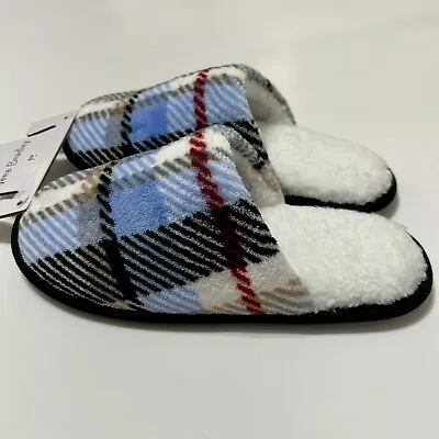 Vera Bradley Perfectly Plaid 14917 Cozy Fleece Slippers House Shoes Sz Small 5-6 • $18.99