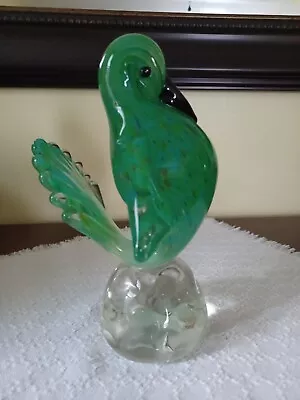 Vintage Handblown Art Glass Parrot - Murano Style • $39.95