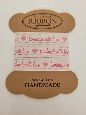 New Cute 100% Cotton Handmade With Love Printed CrossStitcher Ribbon Gifts Craft • £9.99