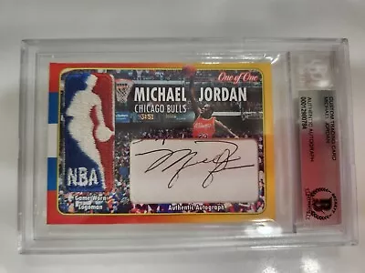 Michael Jordan Signed Game Worn Logoman Patch Card 1/1 • $19990