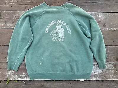 Vtg 60s Velva Sheen Sweatshirt Quaker Meadow Camp California M/L • $200