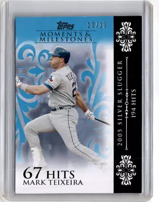 2008 Topps Moments & Milestones #123-90 Mark Teixeira Blue #/10 • $0.99