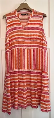 Mlle Gabrielle Womens A Line Dress Multicolor Aztec Tiered Sleeveless Boho XL • $15.99