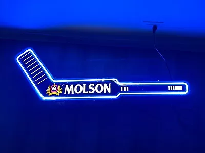 Molson Beer Hockey Goalie Stick Neon Sign NHL • $225