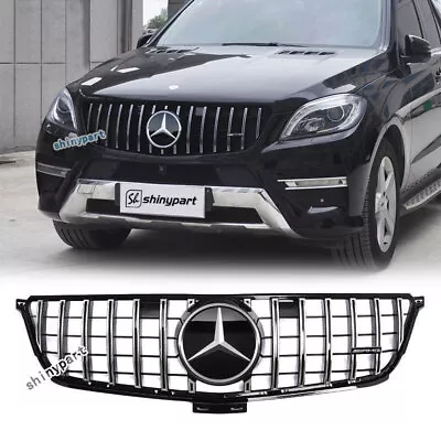 Front GT Grille Chrome Black For Mercedes Benz W166 2012-2015 ML350 400 550 AMG • $114.99