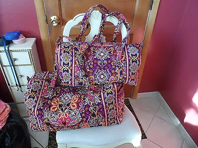 Vera Bradley Large And Small Duffel Bag Travel Set In Safari Sunset  EUC • $125