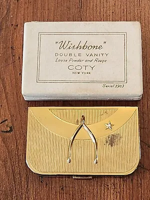  Vintage Compact Coty Wishbone With Star Jewel With ORIGINAL BOX • $19.95