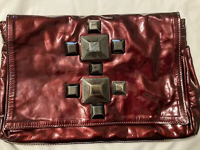 Tylie Malibu Clutch Purse Burgundy Patent Leather Magnetic Closing • $19.95