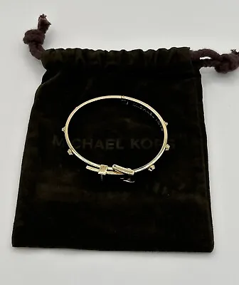 Michael Kors Gold Studded Astor Buckle Bangle Bracelet MKJ1819 • $29.99