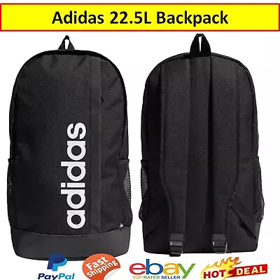 $49 • Buy Adidas 22L Backpack Gym Workout Hiking School Work Sports Black Bag W/ Logo