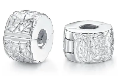 Authentic 2Pc Clip Lock Spacer Stopper Charm Bead Suits Pandora Bracelet • $9.98