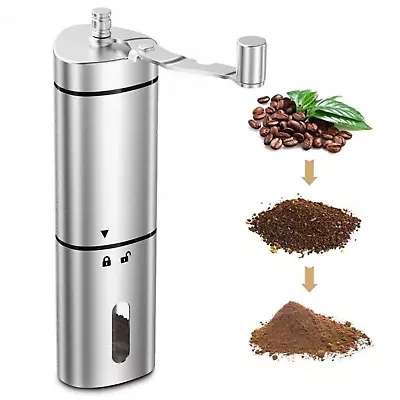 Hand Crank Pepper Conical Burr Grinder Coffee Beans Mill Muller Stainless Steel • $23.99