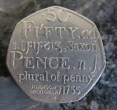 Rare Plural Of Penny Johnson's Dictionary 2005 50p Circulated Coin • £100