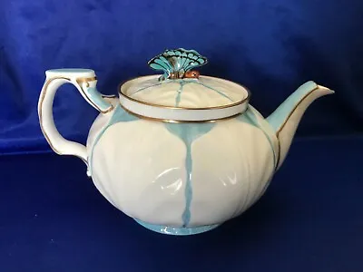 £2950 • Buy **ULTRA RARE** Beautiful Aynsley Butterfly BLUE Harlequin Teapot B1322