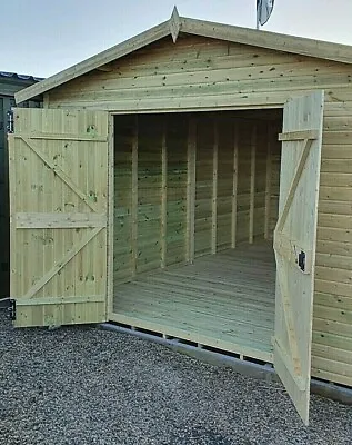 Wooden Workshop Tanalised Shed Heavy Duty 14mm Pressure Treated T&g Timber Shed • £1149