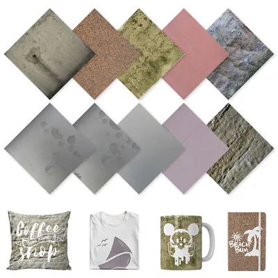 10 Sheets Infusible Transfer Ink Sublimation Paper Cement Wall PatternFor Mug • $12.48