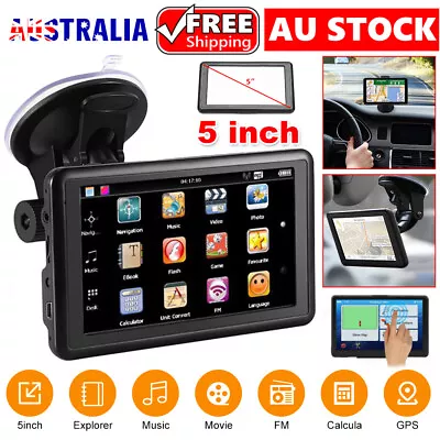 5  Cars LCD Navigation GPS Navigator Speedcam Sat Nav Lifetime Map FM MP3 Tools • $47.95