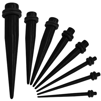 Set Taper Black Gauge 16-16mm For Flesh Tunnel Ear Plug Black Expander Piercing • £9.48