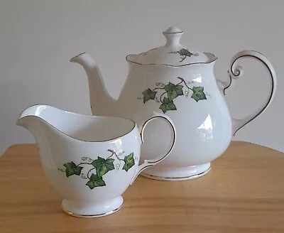 Vintage Colclough Ivy Leaf Bone China Teapot And Milk Jug • £20