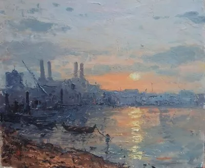 London Battersea At Sunset Oil Painting • £210