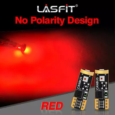 Pure Red LED Inner Tail Light Bulbs Super Bright 2825 168 192 194 175 2821 T10 • $10.99