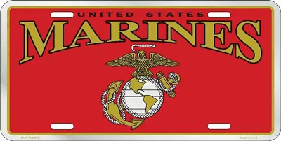 Red Gold Silver United States US Marines Marine Corps EGA 6 X12  License Plate • $9.88