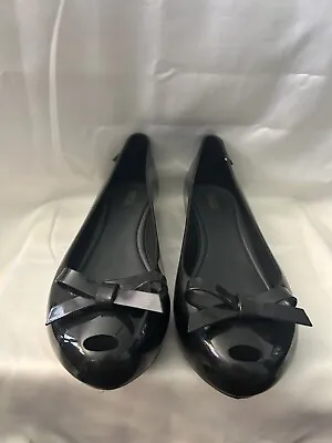 New Melissa Bailarinas Melissa Ultragirl Bow Black  Size 10 • $49.99