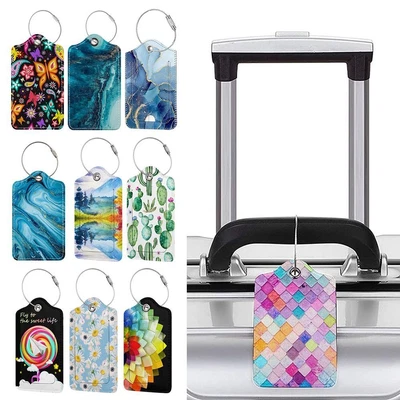 $5.01 • Buy ID Addres Holder Suitcase Identifier Label PU Baggage Boarding Tags  Women Men