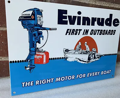 Vintage Style Evinrude Outboard Fishing Motor Heavy Steel Metal Top Quality Sign • $49.99