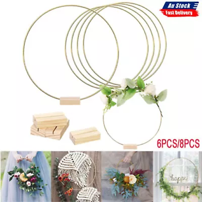 8Pcs 30cm Metal Dream Catcher Dreamcatcher Ring Macrame DIY Craft Floral Hoops • $14.90