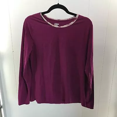 Lands' End Maroon Long Sleeve T-shirt Size M • $9.99