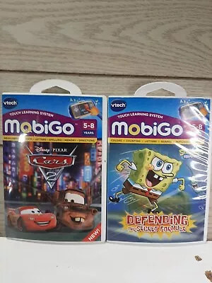 Lot Of 2 Mobigo Games SpongeBob SquarePants  Disney Cars 2. Vtech Learning • $14.50