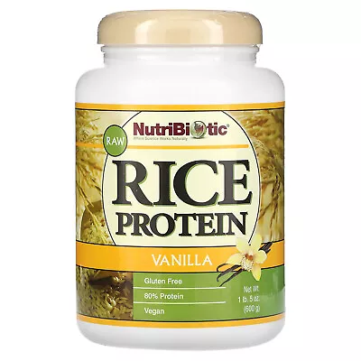 NutriBiotic Raw Rice Protein Vanilla 1 Lb 5 Oz 600 G Egg-Free Gluten-Free • $23.35