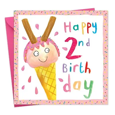 2nd Birthday Card Girl - 2 Year Old Birthday Card Girl Age 2 Girls Birthday Card • £3.99