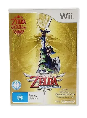 The Legend Of Zelda: Skyward Sword Nintendo Wii Game - With Limited Edition CD • $24.95