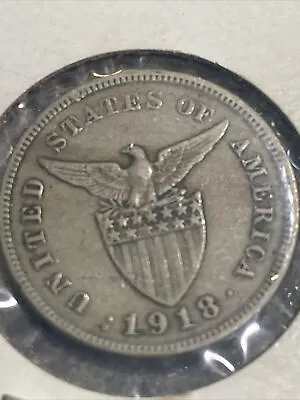1918-S 5 Centavos Very Fine Philippines  / US San Francisco Mint Five USA • $22.99