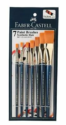 Faber-Castell Paint Brush Set - Flat (Pack Of 7) Free And Fast Shipping • $15.39