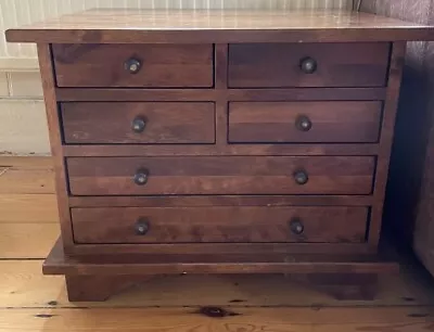 Laura Ashley Garrat Range 2+4 Drawers Lamp/Side Table. Chestnut Finish. • £125