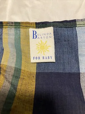 Belinda Barton For Baby Madras Crib Bedskirt- Blue And Yellow Plaid • $27