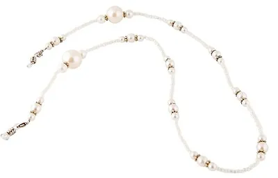 New Glasses Neck Chain Beaded Necklace Safety Cord Strap Spectacles Holder Ivory • £5.50