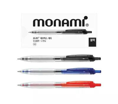 Monami FX Zeta 0.5mm Ball Point Pen 12 Pcs(1 Dozen) Black / Blue / Red • $18.99