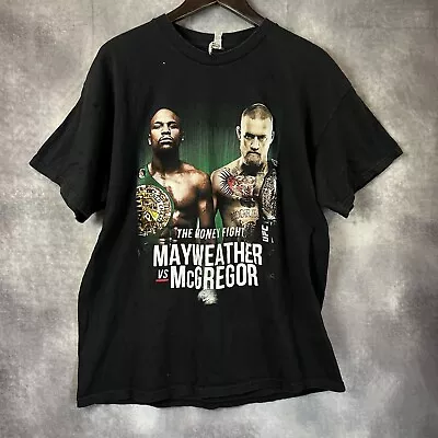 2017 Mayweather Mcgregor Boxing Promo T Shirt Men's XL Black The Money Fight • $27.99