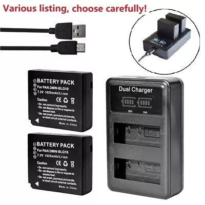 Battery Or Charger For Panasonic Lumix DMC-LX100 Lumix DC-TZ90 Lumix DMC-LX100S • £22.07