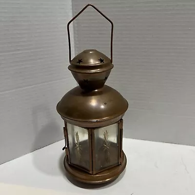 Lantern Candle Holder Metal And Glass Star Stars Decoration Only • $19