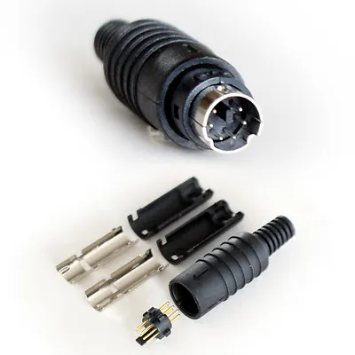 6 PIN Mini DIN Male Solder Connector Audio Video & Data Cable End Plug SVHS • £4.99